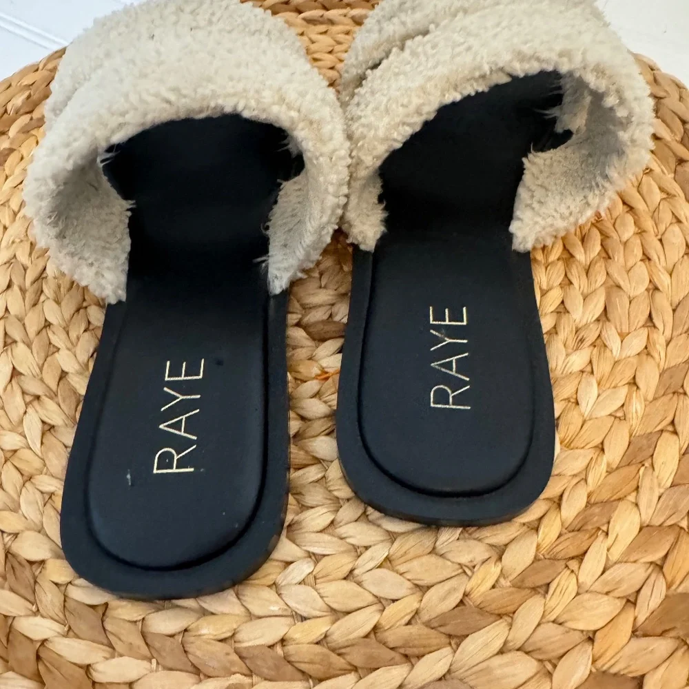 Raye Lounge Sherpa Slide Sandal Neutral